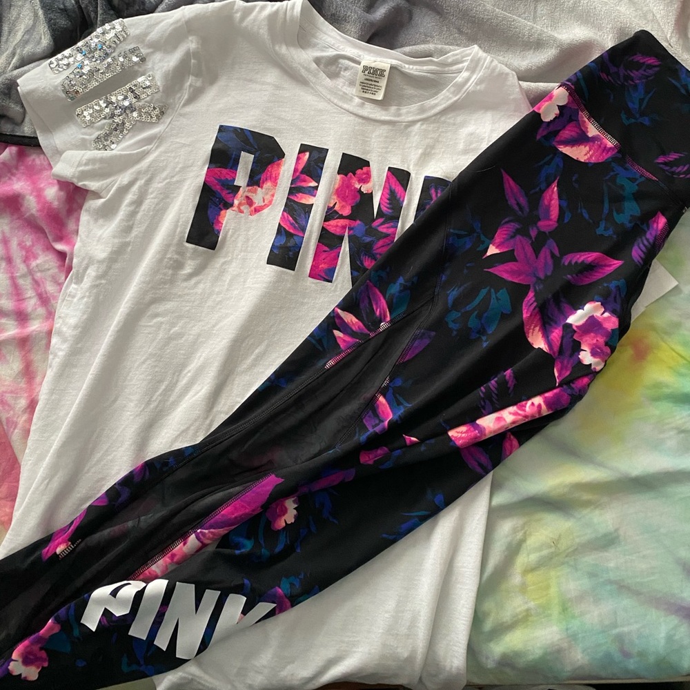 VS PINK floral bling set